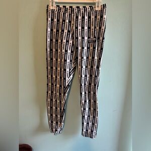 RARE Adidas Original Trefoil Black & White striped leggings!